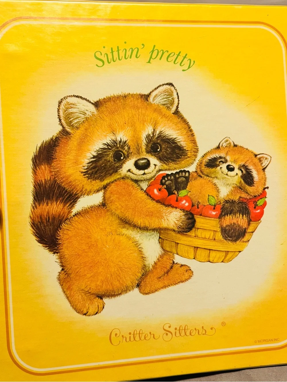 Vintage Mead Critter Sitters 3 Ring Binder Racoon Sittin' Pretty 80s READ DESCR!